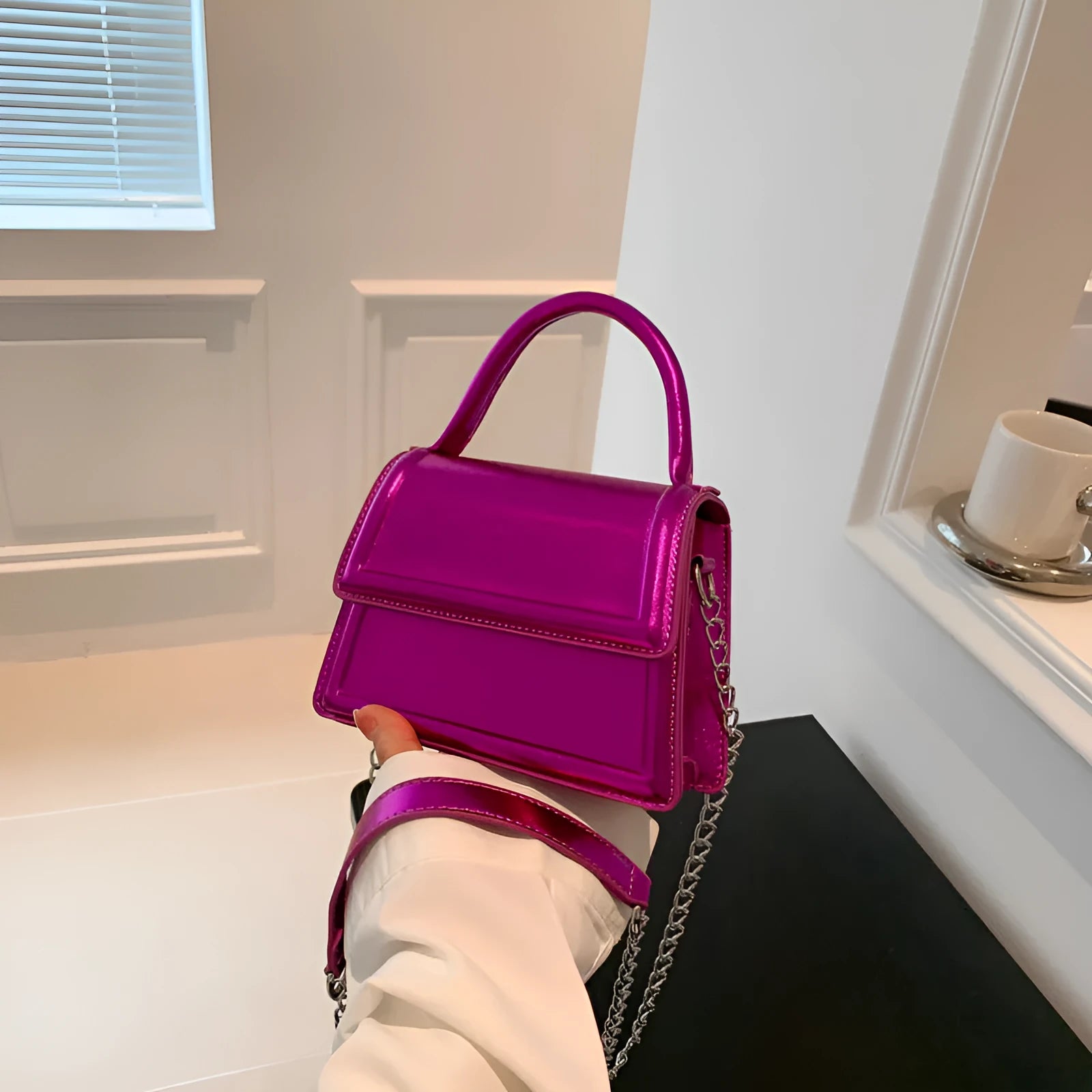 Retro square PU leather crossbody bag in multiple colour options