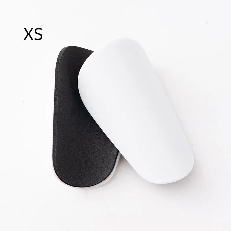 PU mini shin guards in black, white, red and dream blue colours for sports protection