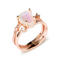 S925 silver geometric ring with irregular triangle design and moonstone detail in rose gold electroplating