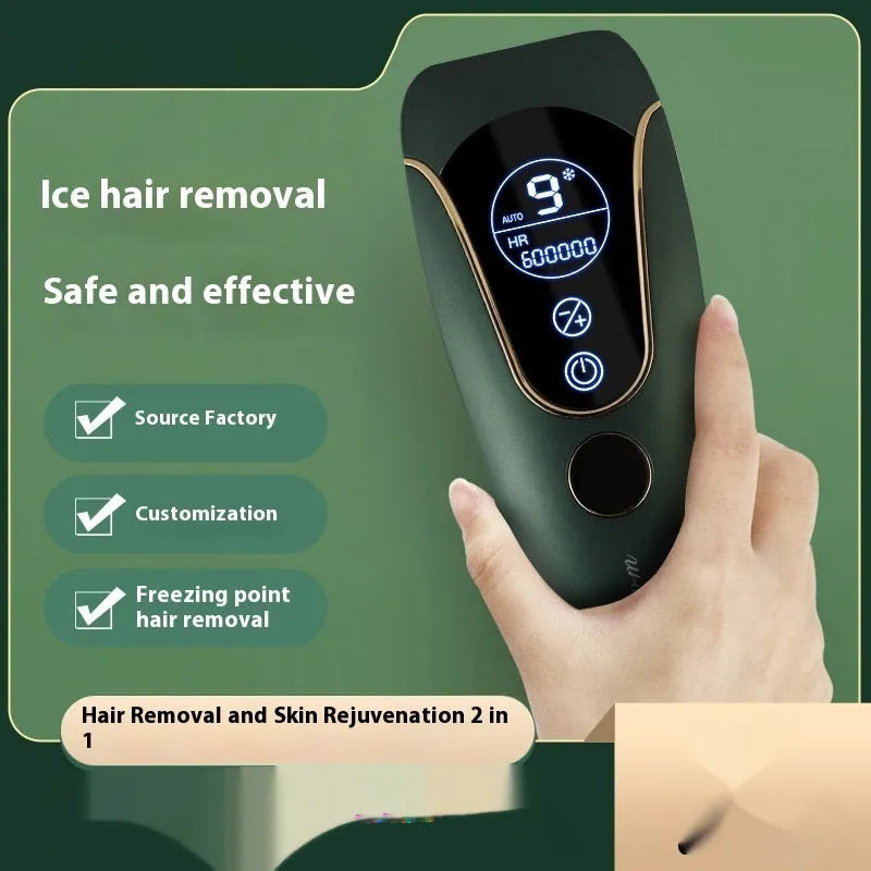 Freezing point hair removal device in sundial colours for body, face and leg use