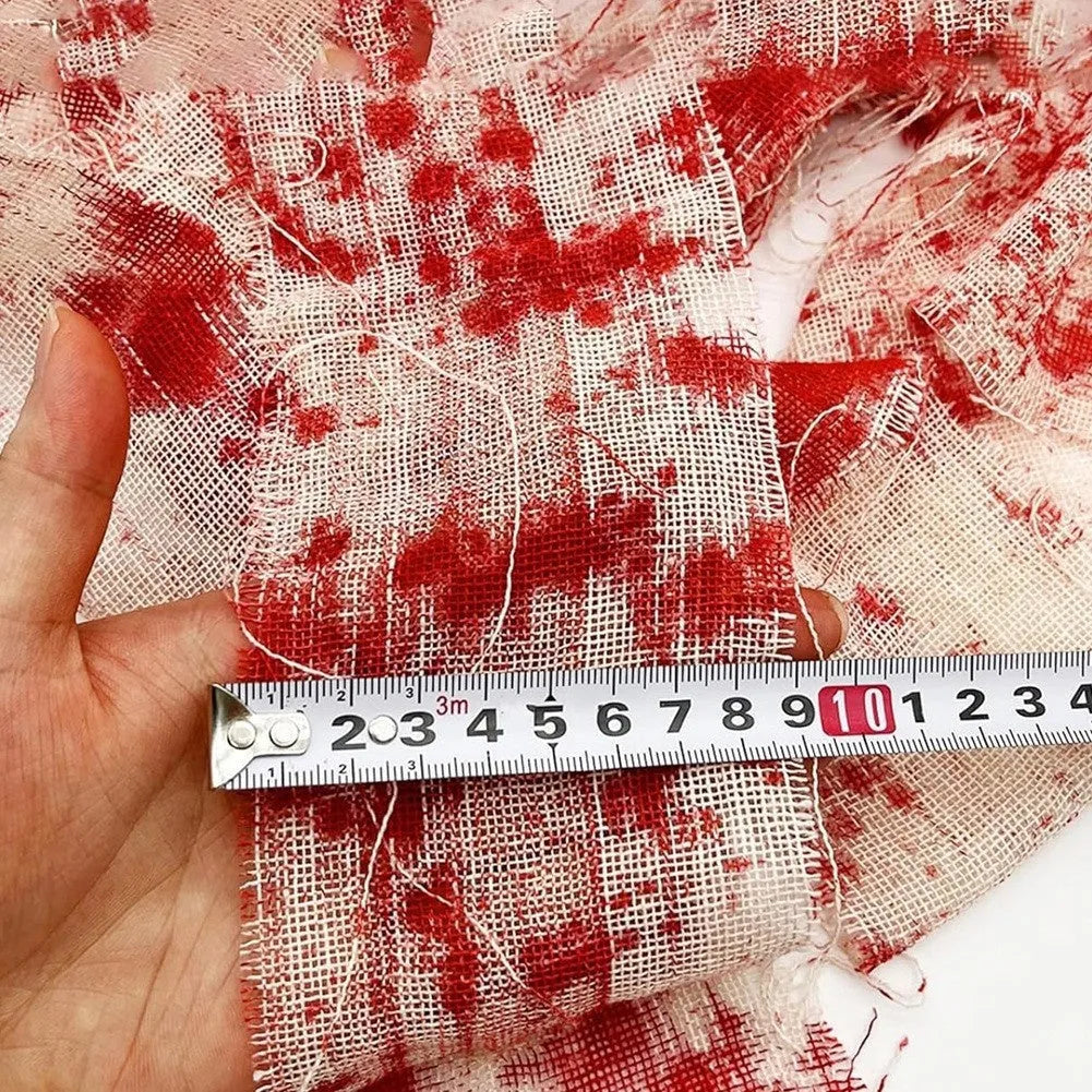 Halloween horror bandage gauze fabric bloody cloth strip polyester material 8cm width