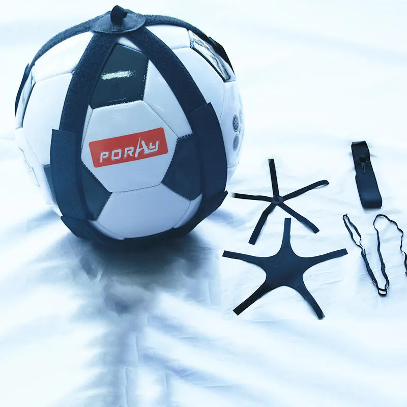 Black football juggling belt with 2-metre strap for solo training and ball control practice