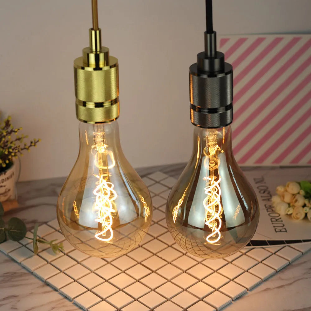 Double helix golden LED soft light strip measuring 110x200mm with decorative spiral design