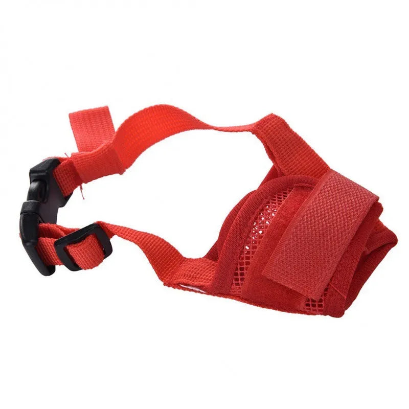 Adjustable plastic dog muzzle in multiple colours and sizes for safety and training.