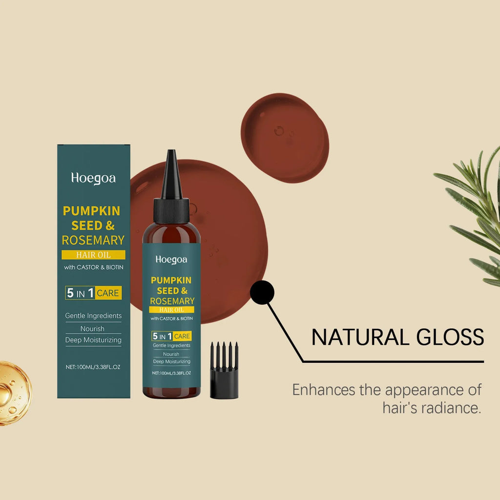 Rosemary essential oil 100ml bottle with pointed applicator and detangling comb for hair care treatment