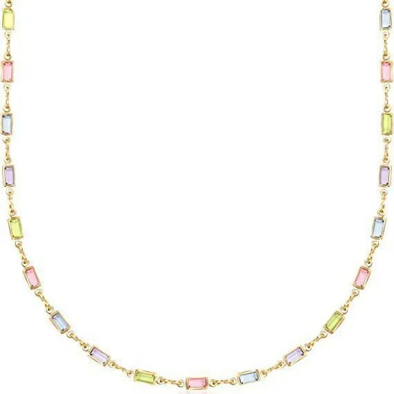 Geometric glass pendant necklace for women on an adjustable alloy chain, cold wind style.