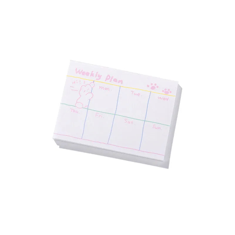 Heartbeat Delivery Series cartoon sticky notes notepad showing six style options including Echo Notes and Puppy Diary.