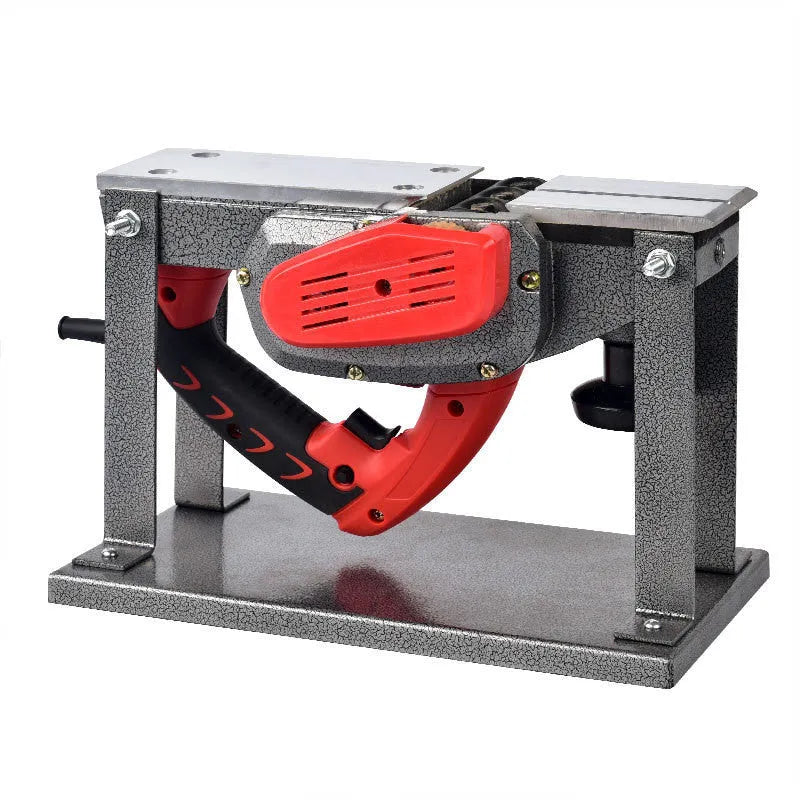 Red aluminium electric wood planer with 82mm working width for desktop woodworking