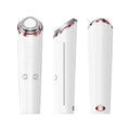 White plastic eye lifting and tightening beauty instrument massager with vibration and colour light, USB charging cable