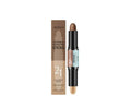 2-in-1 outline highlighter and highlight repair pen for eyebrows, shown in three brown shades.