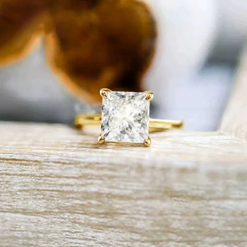 Polished 925 silver geometric simple ring for women on a white background.