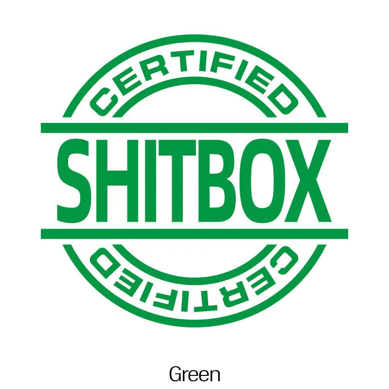 13 by 12 centimetre vinyl car sticker available in ten colour variations including glitter options