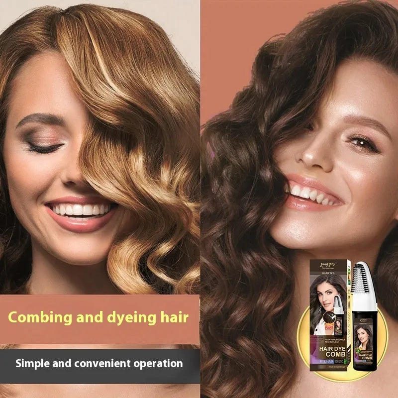 Easy Colour hair dye comb applicator for temporary hair colour in Brown, Dark Brown, and Wine Red shades.