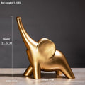 Resin elephant ornament figurine in modern style with rose gold or white finish for home decoration