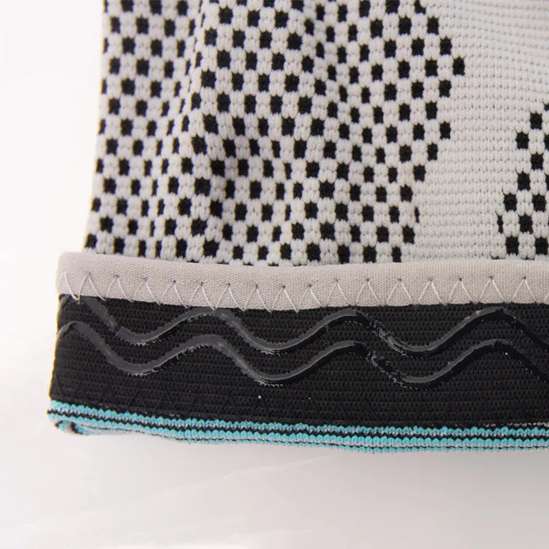 Sky blue silicone running basketball knee pad made from elastic fibre.
