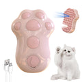 Blue self-cleaning cat steam brush with silicone bristles and a spray nozzle.
