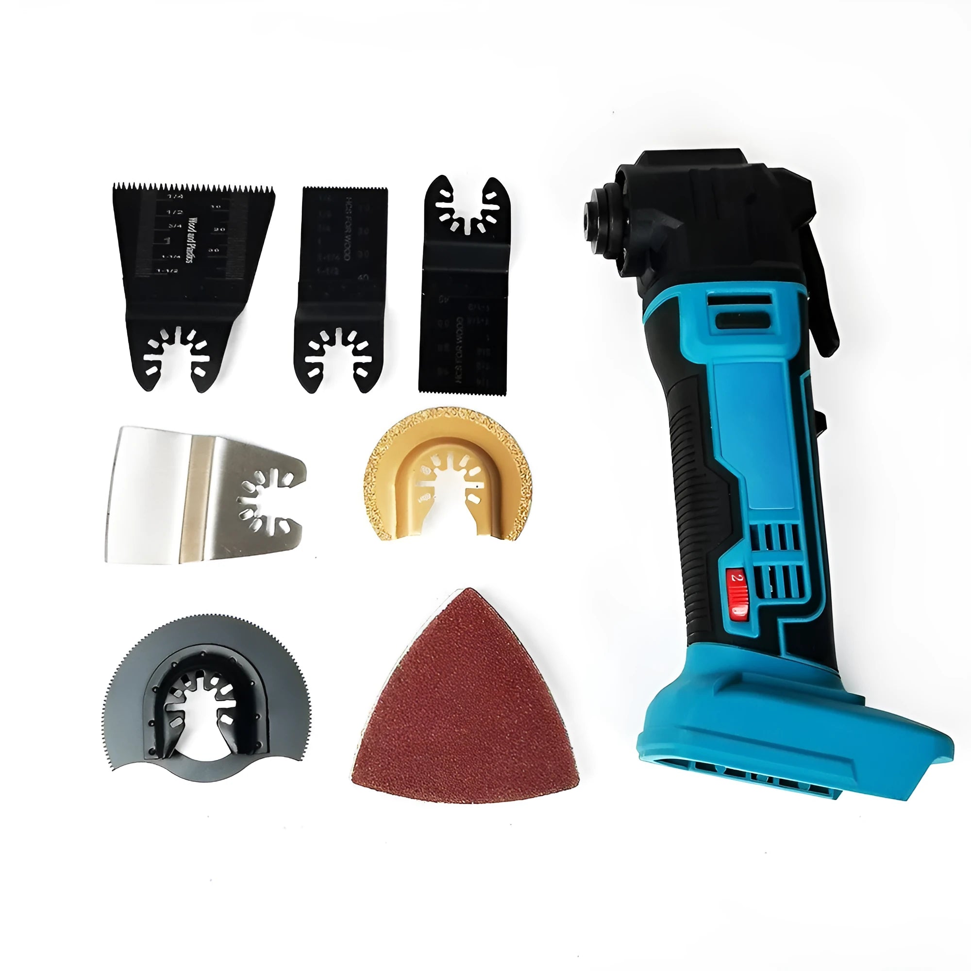 Rechargeable lithium battery cordless garden trimming machine with metal body and storage box.