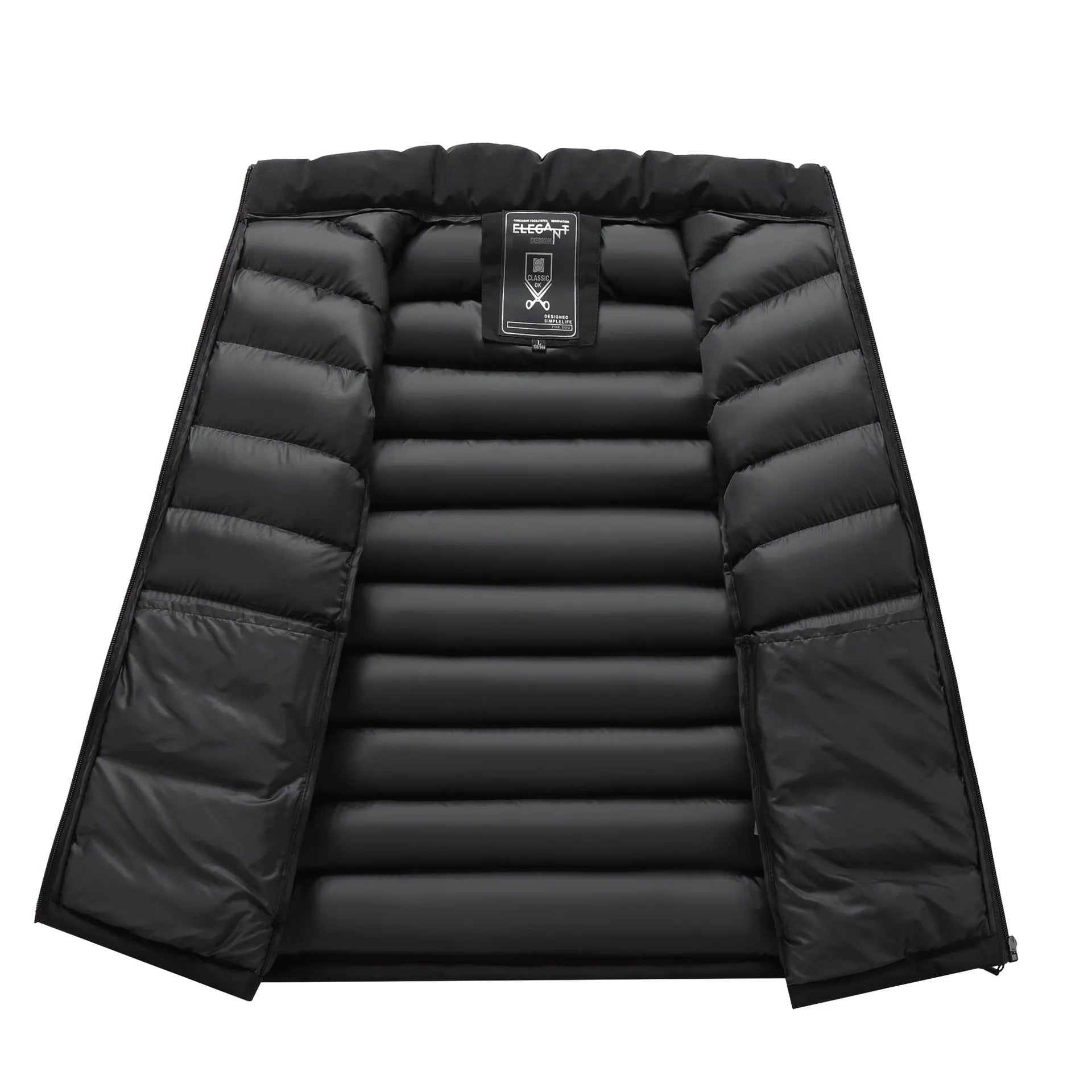 Men's plus size winter coat in black, thickened keep warm design, available up to 5XL