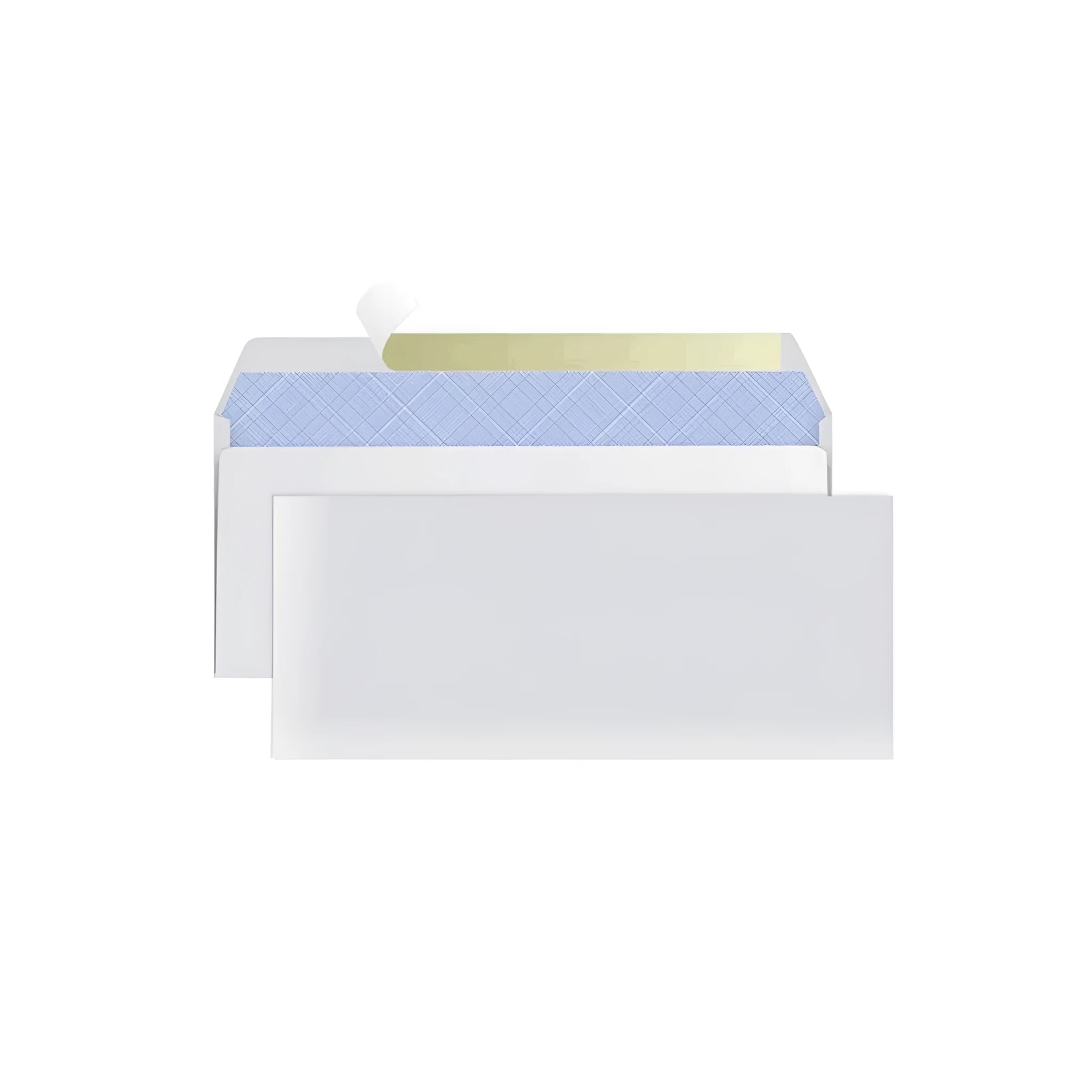 Blue confidential anti-opening self-adhesive security envelope showing size 105x240mm