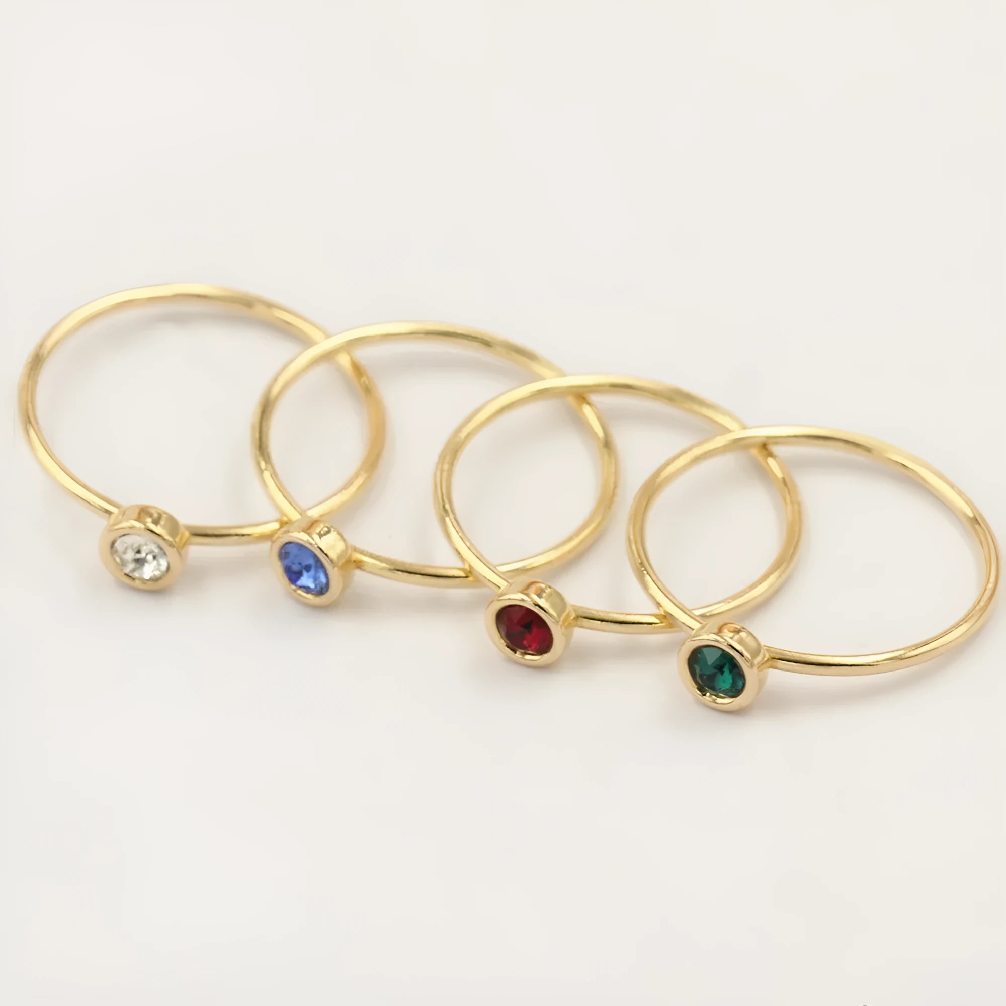 Copper women's knuckle ring with 14K gilded GF zircon decorative accents