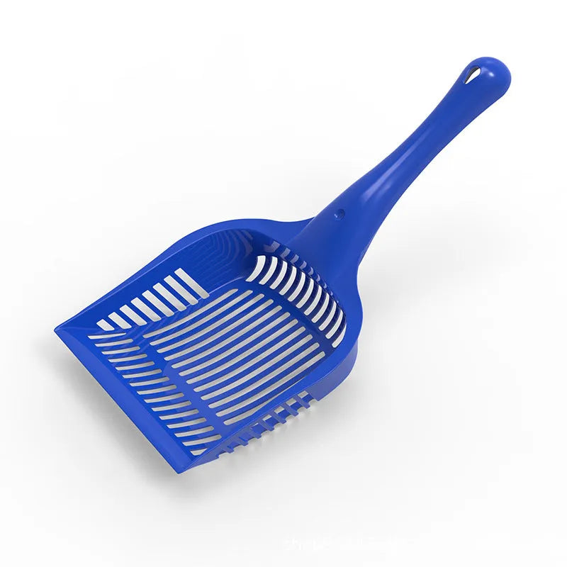 PP plastic cat litter scoop with curved handle in red, yellow or blue colour options