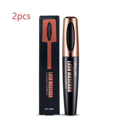 Black waterproof and sweat-proof mascara tube for thick, long curling eyelashes.