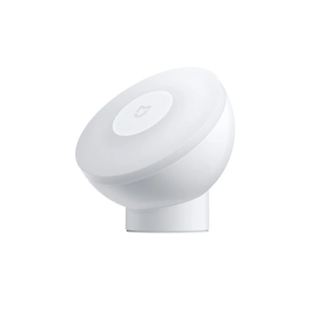 White modern bedside table lamp with Bluetooth and human body induction sensor.