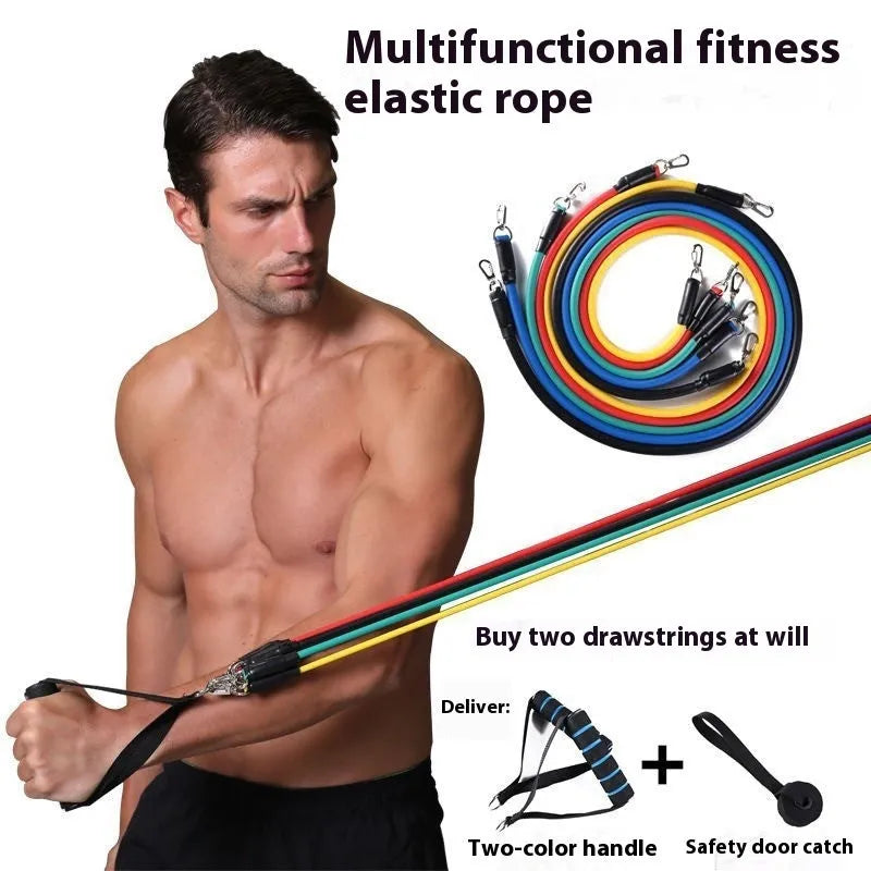 11-piece door sports pulling rope set made from ABS plastic with big hook and small hook configurations