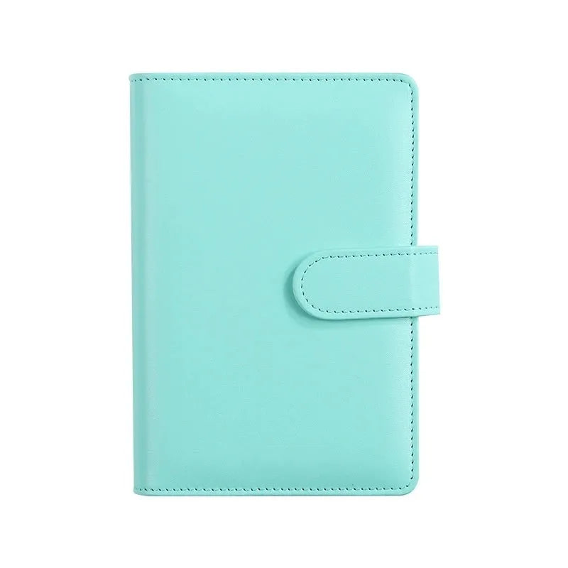 A5 PU leather zipper binder shell in various colours showing zipper closure and dimensions