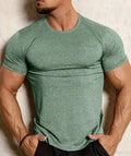 Casual short sleeve round neck t-shirt in quick-dry polyester fabric for running