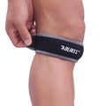 Black and grey patella retinaculum knee support for running cycling football basketball sports