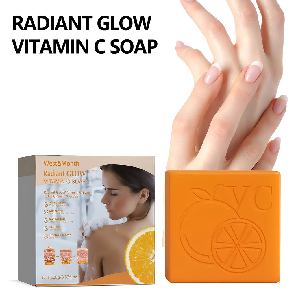 A single 100g bar of whitening vitamin body soap with kojic acid and botanical extracts.
