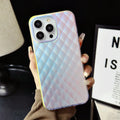 Frosted double-layer drop-resistant protective cover for iPhone 11-16 with colour-changing feather pattern and matte finish