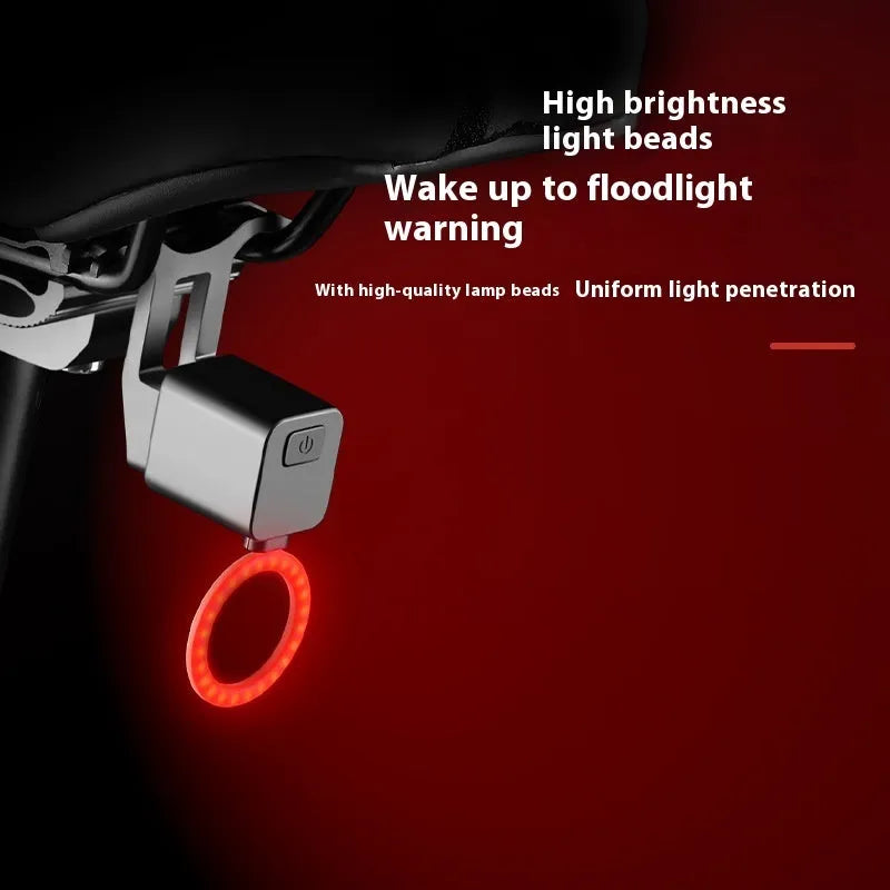 Bicycle running water taillight safety lamp showing multiple colour options for seat tube mounting