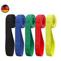 Five-piece long crochet resistance band set in single colour for fitness training