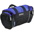 Canvas bicycle handlebar bag in navy blue with 32x11x17cm dimensions for mountain bike use