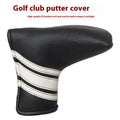 Black PU leather golf push rod sleeve case for club head cover protection