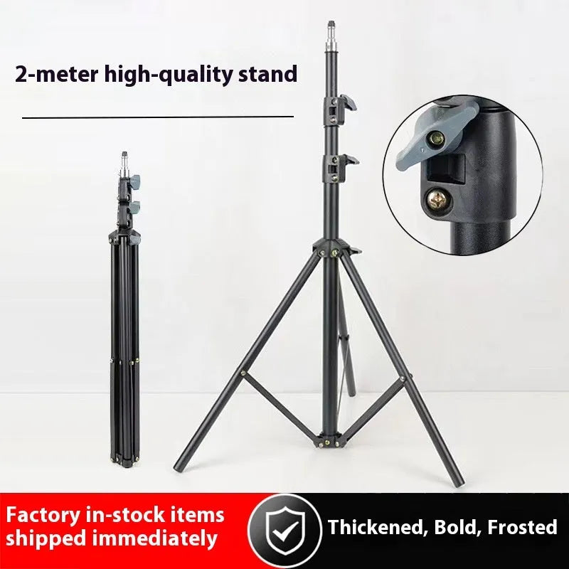 Photography tripod light stand with frosted finish and mobile phone holder