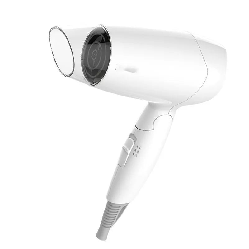 Moon White portable hair dryer with 1400W power and automatic overheating protection for household and travel use