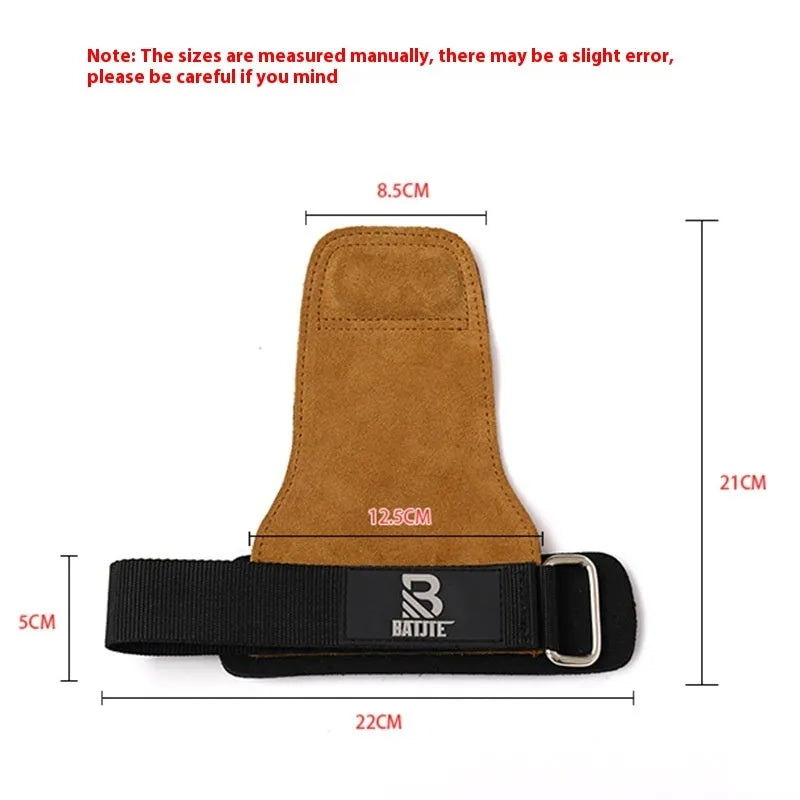 Brown elastic horizontal bar wrist protector with adjustable closure for fitness training