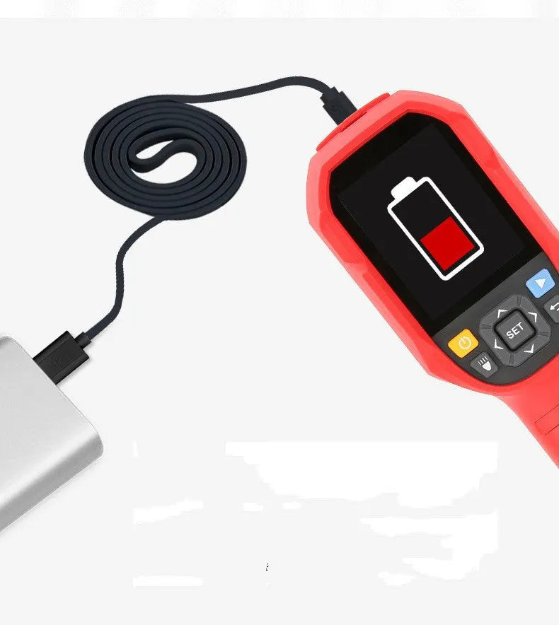 UTi series infrared thermal imager handheld device with display screen showing a thermal image.