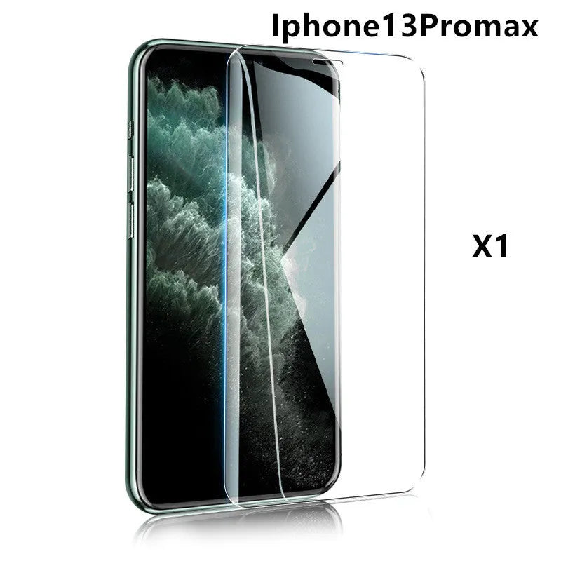 Tempered glass screen protector with 9H hardness and oleophobic coating for smartphones.
