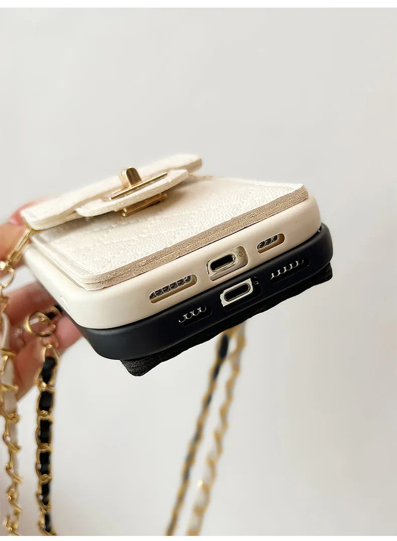 Butterfly card bag silicone phone case in black for iPhone showing card slot and drop-resistant design