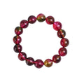 Handcrafted watermelon crystal bracelet for women showing different bead size options.