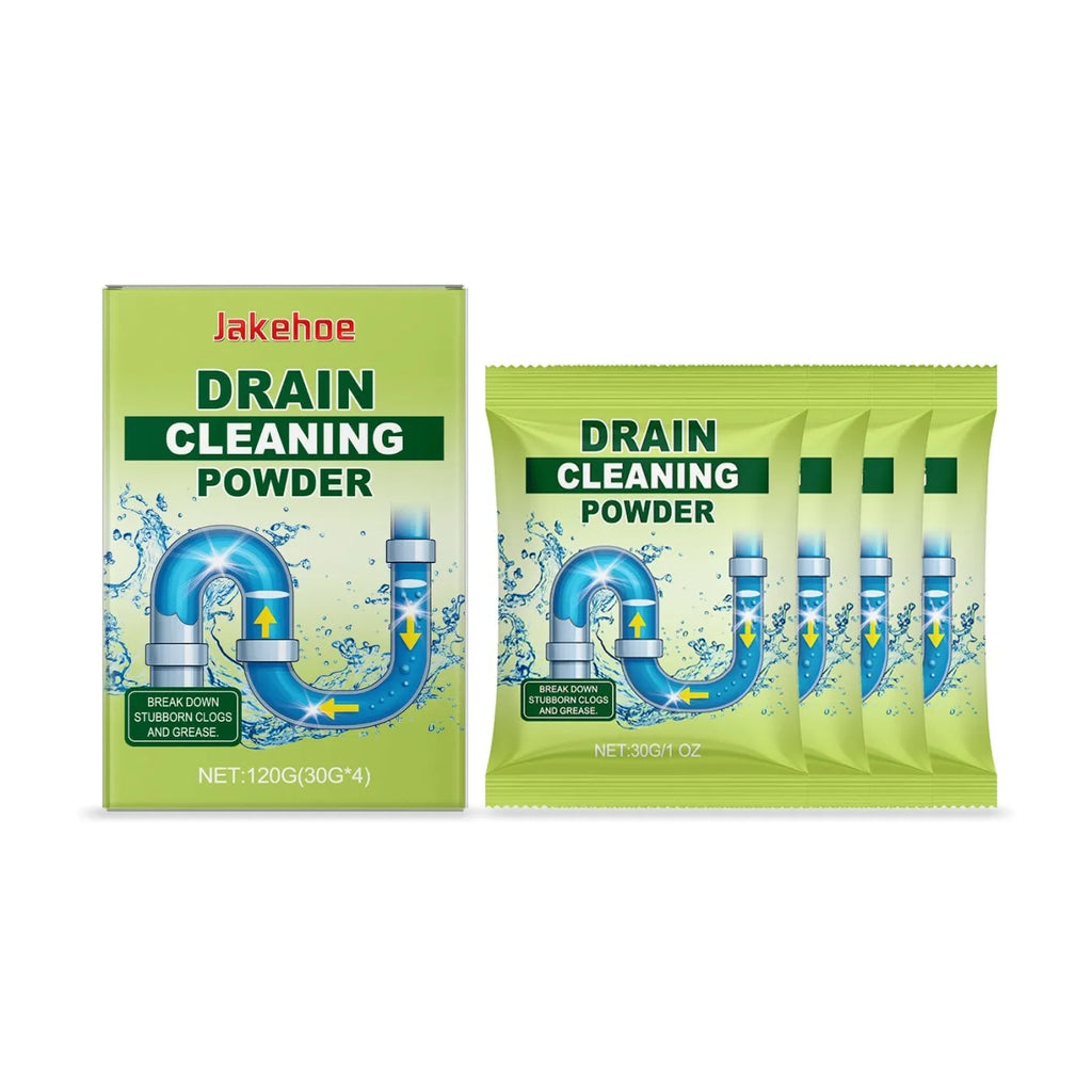 120g packet of drain cleaning powder with sodium hydroxide for blocked sinks
