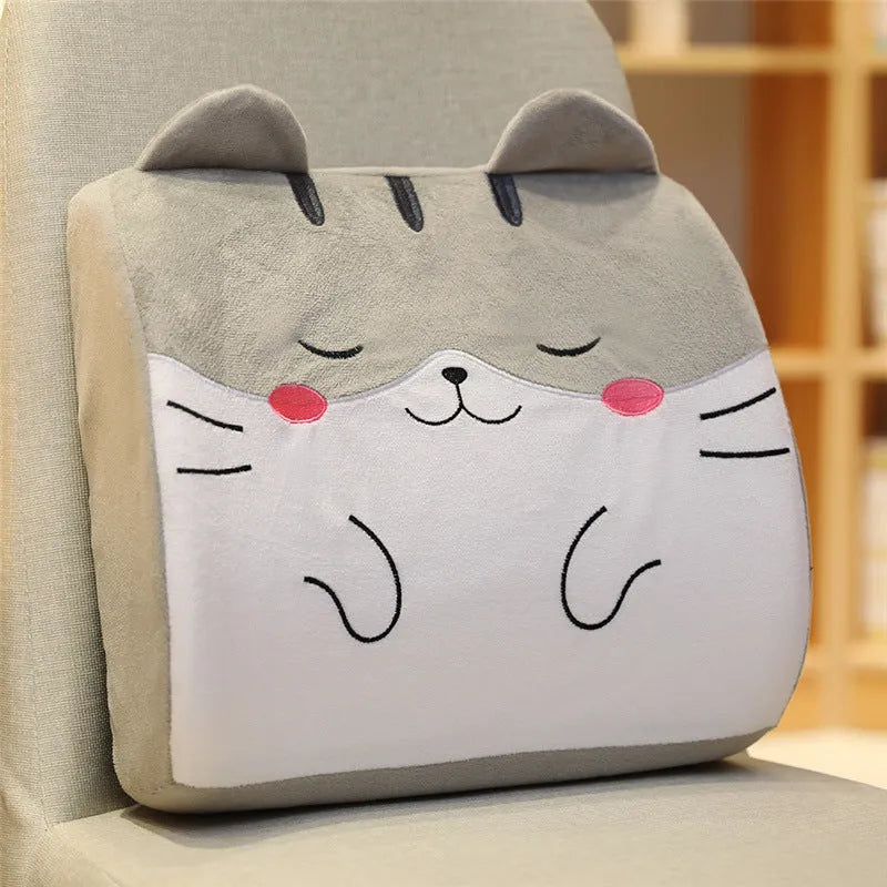 Cartoon embroidered memory foam car cushion with removable inner core in pink unicorn design