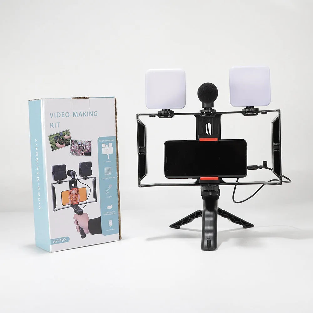 LED mini square outdoor pocket light tripod with top flash measuring 7.3cm by 2.8cm by 8.4cm