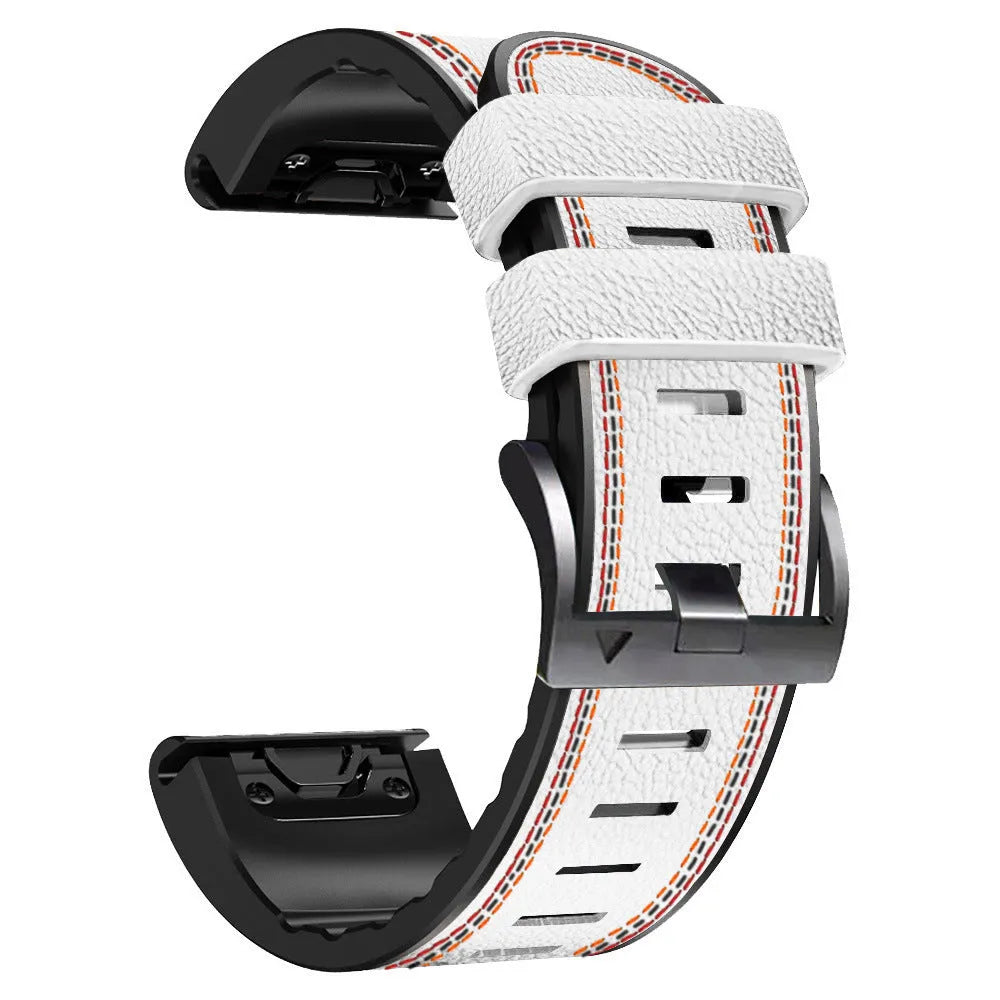 Silicone watchband with quick release bars for Garmin Fenix watches in four colour options
