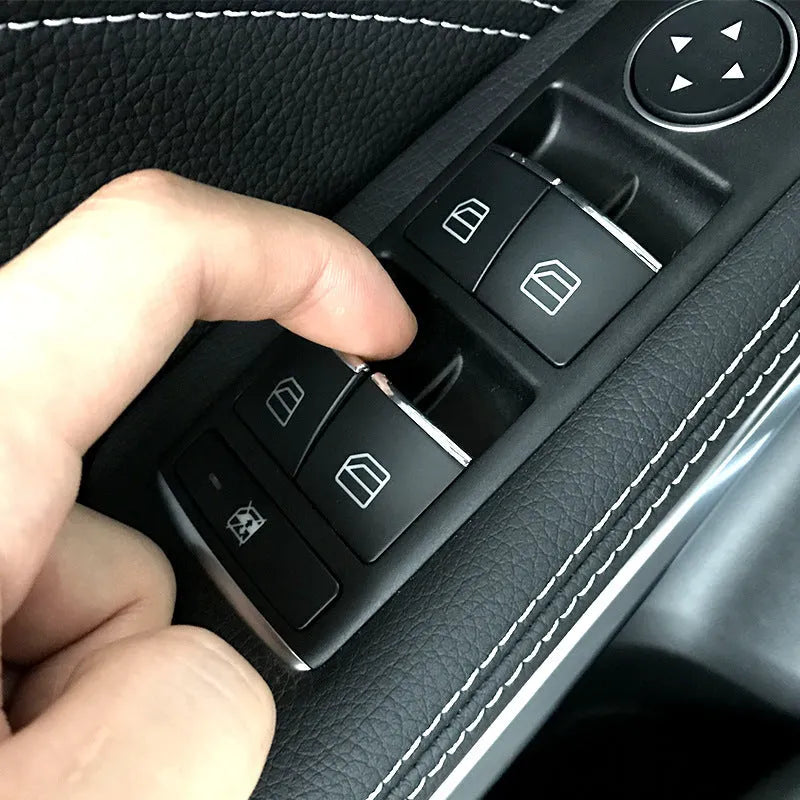 Black glitter decorative sticker for car window lift button customisation