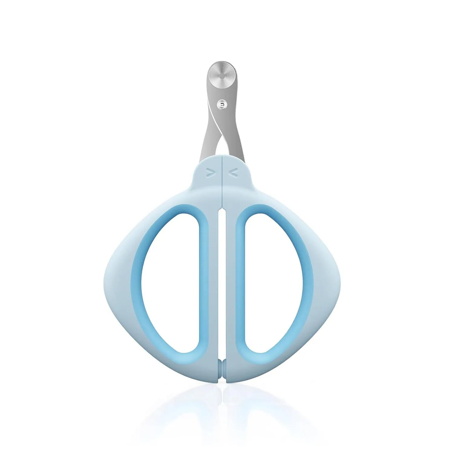 Cat nail clipper with positioning hole and stainless steel blade in blue or pink